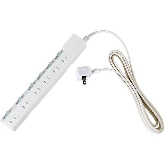【お取り寄せ】朝日電器 スイッチ付 電源タップ 6個口 3m ブレーカー WLK-R63BW コード...