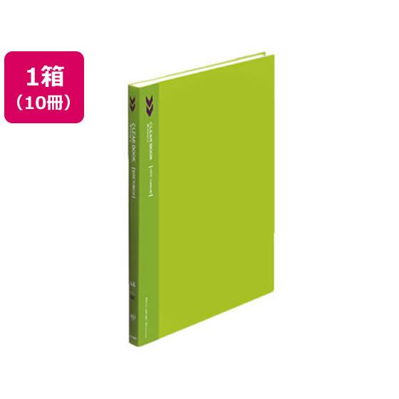 コクヨ クリヤーブック〈K2〉固定式サイドスローA4 40P 黄緑10冊 Ａ４ 見開きＡ３ 固定式 ...