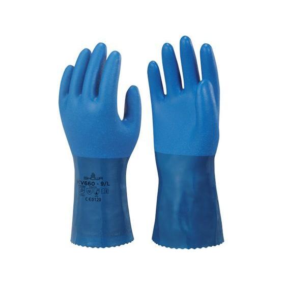 【お取り寄せ】ショーワ 耐切創手袋 KV-660 ブルー XLサイズ KV660-XL アラミド 耐...