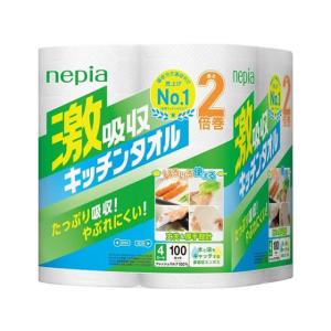 王子ネピア ネピア 激吸収キッチンタオル 4ロール 100カット ペーパータイプ キッチンペーパー キッチン消耗品｜JetPrice