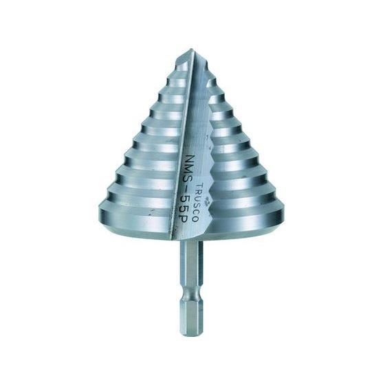 【お取り寄せ】TRUSCO 六角軸樹脂用ステップドリル 2枚刃 45〜55mm NMS-55P 穴あ...