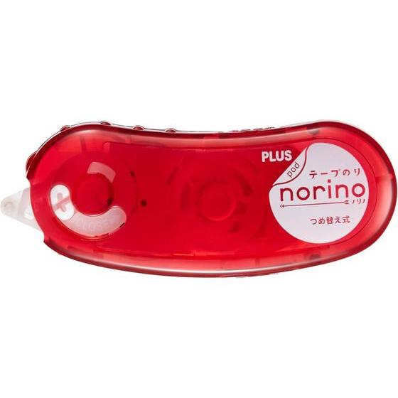 プラス ノリノポッド 強力に貼れる 本体 8.4mm レッド TG-1122 テープのり のり 接着...
