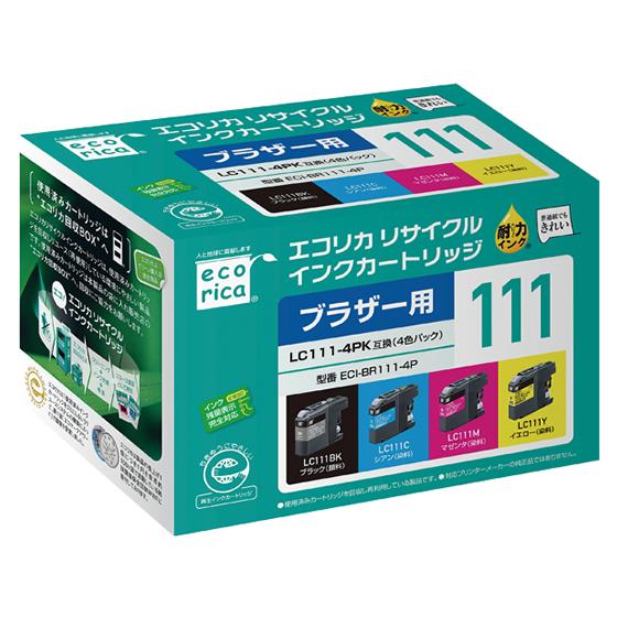 エコリカ ブラザー用リサイクルインクカートリッジLC111-4PK