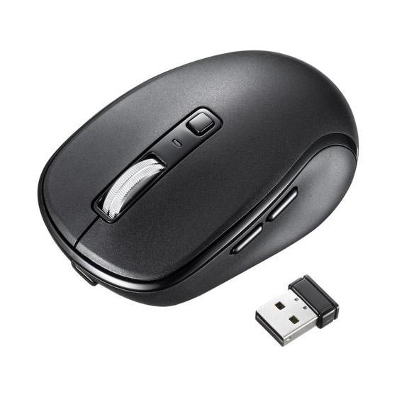 【お取り寄せ】サンワサプライ 静音ワイヤレスブルーLEDマウス ブラック MA-WBS520BK マ...