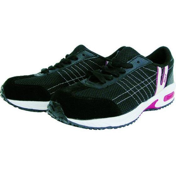 【お取り寄せ】日進 耐滑樹脂先芯入りスニーカー 24.5cm V2000BK-24.5 安全靴 作業...