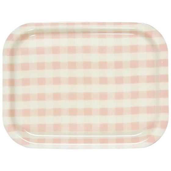 【お取り寄せ】橋本達之助工芸 Rトレー ミルキーチェック M ピンク(ノンスリップ加工) おしぼりト...