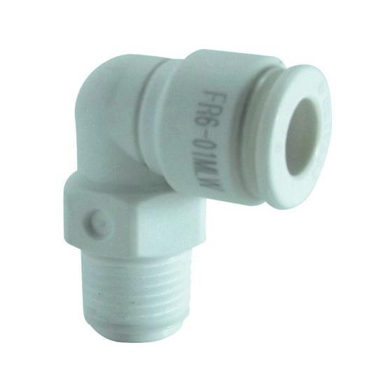 【お取り寄せ】チヨダ ファイブ樹脂メイルエルボ W(白)6mm・R1／8 FR6-01MLW 汎用管...