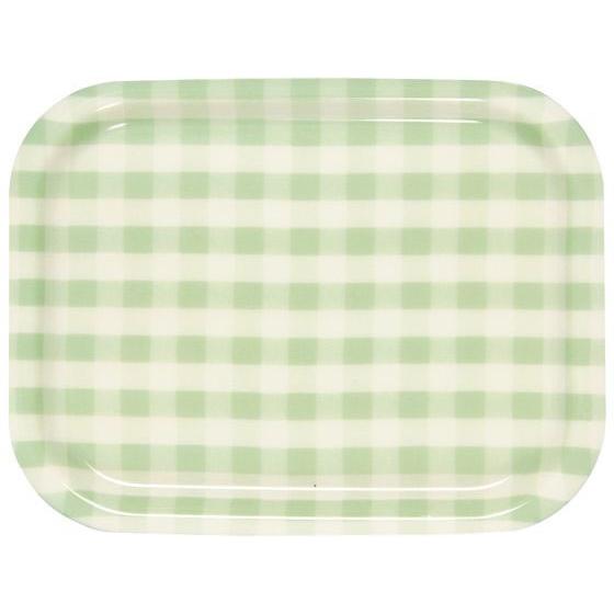 【お取り寄せ】橋本達之助工芸 Rトレー ミルキーチェック L グリーン(ノンスリップ加工) おしぼり...