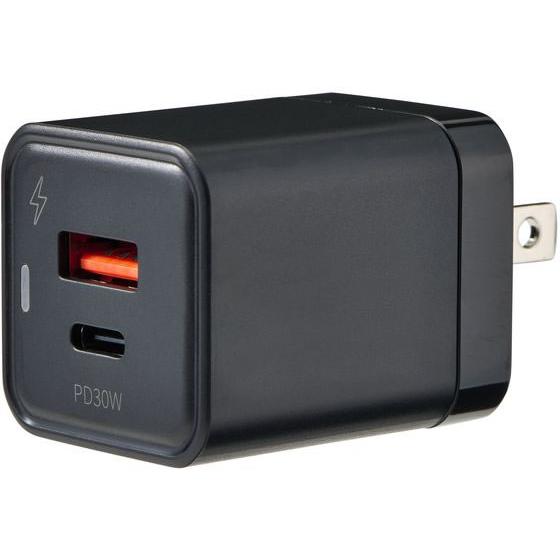 【お取り寄せ】朝日電器 耐雷USB充電器 PD30W ブラック CHR-SP30ACBK ＡＣ式充電...