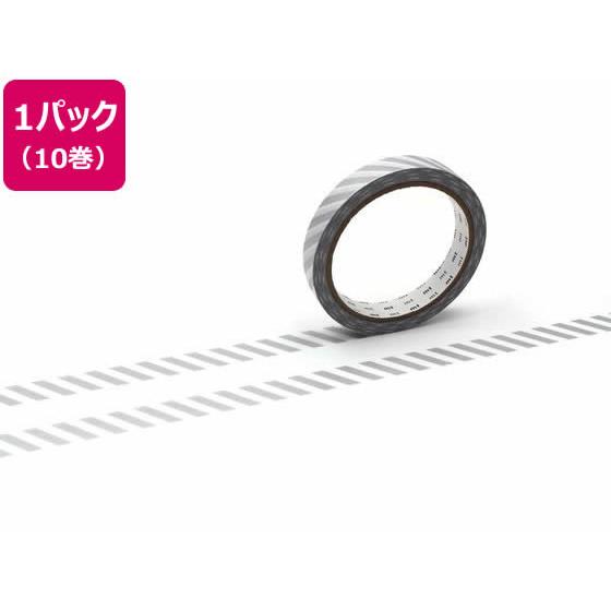 【お取り寄せ】カモ井 mt large core ストライプ・銀 強粘着 10巻 MT10L076 ...