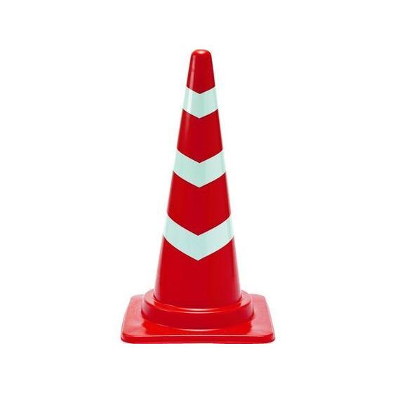 【お取り寄せ】TRUSCO 反射テープ付安全コーン レッド テープ3段 安全標識 ステッカー 現場 ...