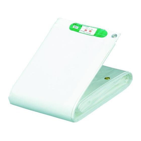 【お取り寄せ】萩原 国産塩ビ防炎シート 足場用 ホワイト 1.8m×5.1m 防炎シート 現場 安全...