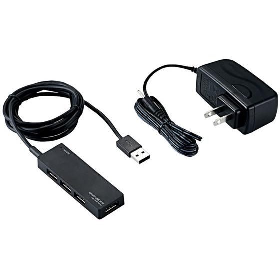 エレコム USBHUB2.0 ACアダプタ付 4ポート ブラック U2H-AN4SBK ＵＳＢハブ ...