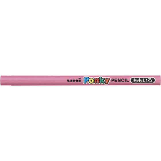 三菱鉛筆 ポンキーペンシル 単色 モモイロ 6本 K800.13  色鉛筆 単色 教材用筆記具