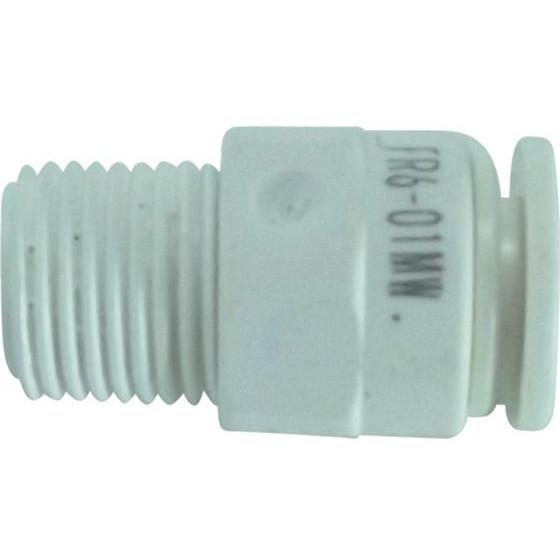 【お取り寄せ】チヨダ ファイブ樹脂メイルコネクタ W(白)6mm・R1／8 FR6-01MW 汎用管...