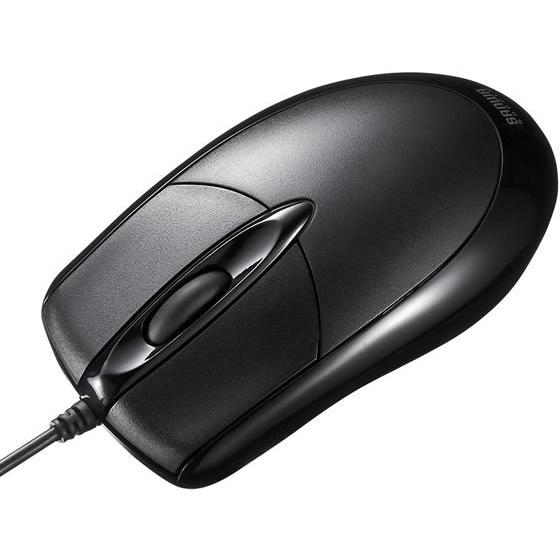 サンワサプライ 有線光学式マウス 3ボタン ブラック MA-130HUBK