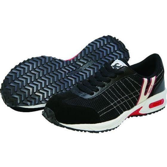 【お取り寄せ】日進 耐滑樹脂先芯入りスニーカー 25.5cm V2000BK-25.5 安全靴 作業...