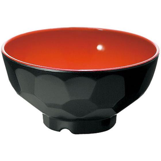 【お取り寄せ】国際化工 亀甲椀 小 黒内朱 B33 B／R メラミン 1445140 汁椀 土瓶 和...