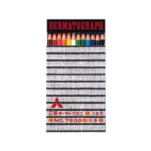 三菱鉛筆 油性ダーマトグラフ色鉛筆7600 12色 : イーコンビYahoo!店