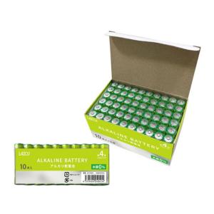 Lazos アルカリ乾電池 単4 60本 B-LA-T4X10 まとめ買い 箱買い 買いだめ 買い置き 業務用 アルカリ乾電池 単４ アルカリ電池 充電池 家電
