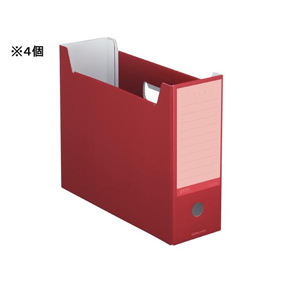コクヨ ファイルボックス〈NEOS〉A4 カーマインレッド 4個 A4-NELF-R Ａ４ ボックス...