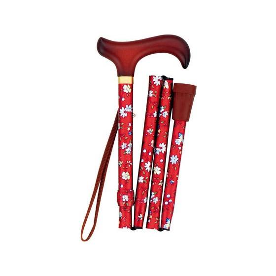 【お取り寄せ】島製作所 折りたたみコンパクトステッキ 花柄 花柄R