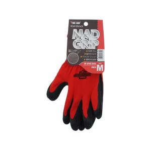 川西工業 マッドグリップ レッド M #2635  背抜き手袋 作業用手袋