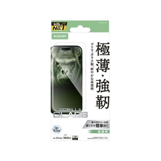【お取り寄せ】エレコム iPhone17ProMax ガラスフィルム ゴリラ PM-A25DFLGO...