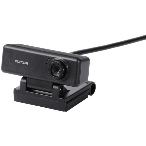 エレコム PCカメラ 100万画素 マイク内蔵 高精細ガラスレンズ ブラック ＷＥＢカメラ ＰＣ周辺...