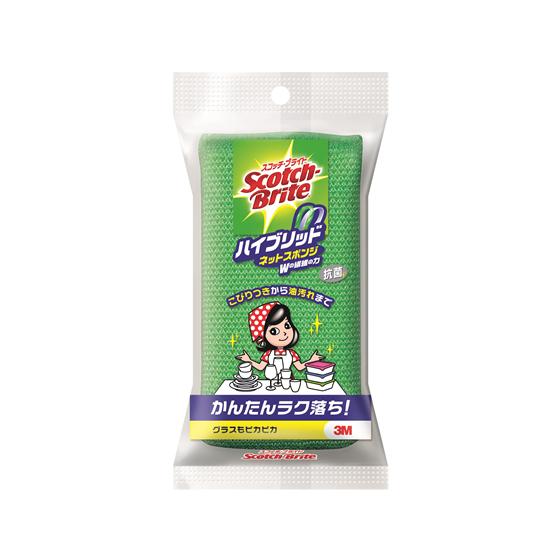 3M スコッチ・ブライト ハイブリッドネットスポンジ グリーン HBNT-75G スポンジタワシ ク...