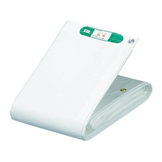 【お取り寄せ】萩原 国産塩ビ防炎シート 養生用 ホワイト 5.4m×7.2m 防炎シート 現場 安全...