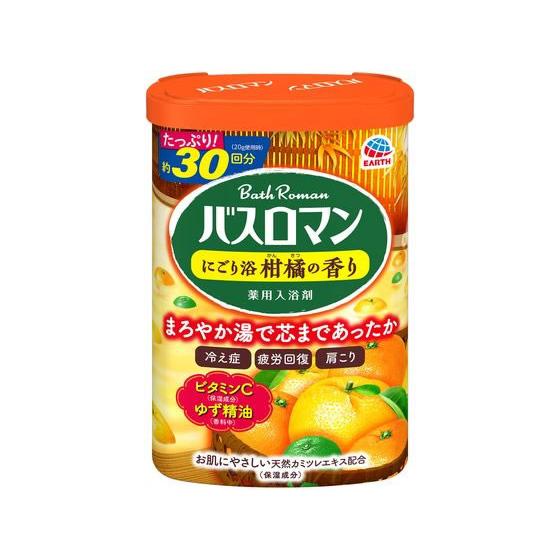 アース製薬 バスロマン にごり浴柑橘の香り 600g  入浴剤 バス ボディケア お風呂 スキンケア