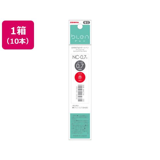 ゼブラ エマルジョンボールペンブレン用替芯 NC-0.7芯 赤 10本