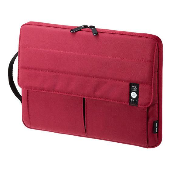 【お取り寄せ】サンワサプライ カジュアルPCインナーケース 11.6型ワイド レッド IN-CA11...