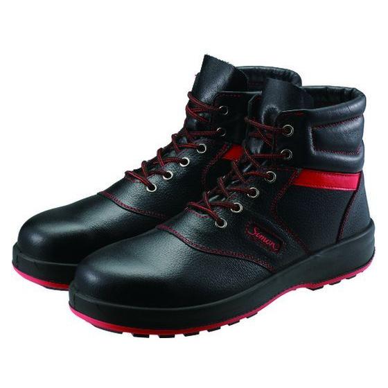 【お取り寄せ】シモン 安全靴 編上靴 SL22-R黒／赤 25.5cm SL22R-25.5 安全靴...
