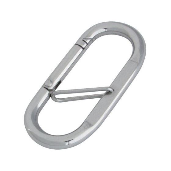 【お取り寄せ】水本 ステンレス プチカラビナ(ハズレ止め付) 線径10mm 長さ90mm 吊具 物流...