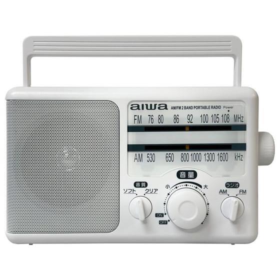 【お取り寄せ】aiwa 2電源式ハンディ卓上ラジオ GAA4-PHR0001(WH) ラジオ オーデ...