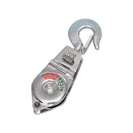 【お取り寄せ】HHH シンプルスナッチ フック型75mmベアリング入 SS-75B 滑車 物流 作業