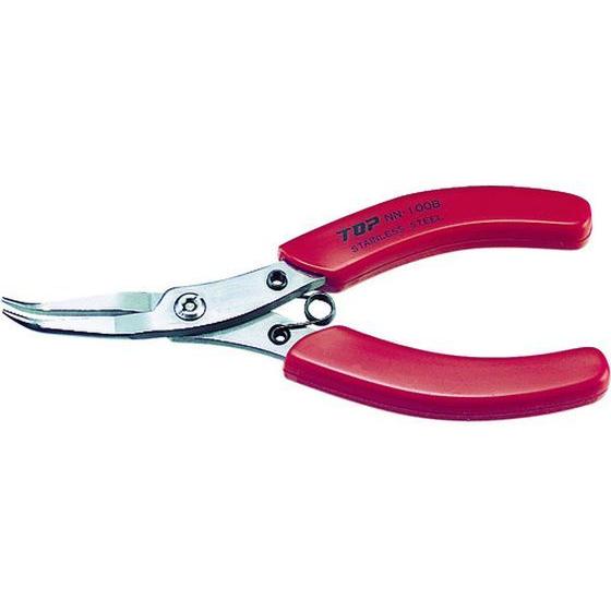 【お取り寄せ】TOP ニードルノーズベントプライヤ ステンレス製 100mm NN-100B ノーズ...