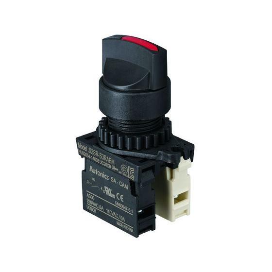 【お取り寄せ】TRUSCO セレクタスイッチ Φ25 90°2ノッチ 1a-1b 赤 25S-902...