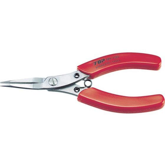 【お取り寄せ】TOP ニードルノーズプライヤ ステンレス製 ギザ付 100mm NN-100N ノー...
