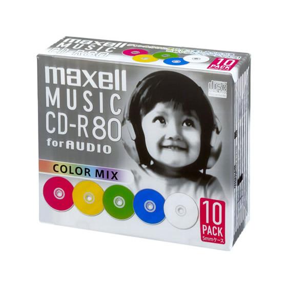 マクセル 音楽用CD-RカラーMIX 10枚 CDRA80MIX.S1P10S 音楽用ＣＤ−Ｒ 録音...