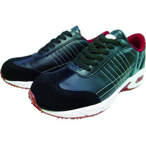 【お取り寄せ】日進 耐滑樹脂先芯入りスニーカー 黒 24.5cm V206BK-24.5 安全靴 作...