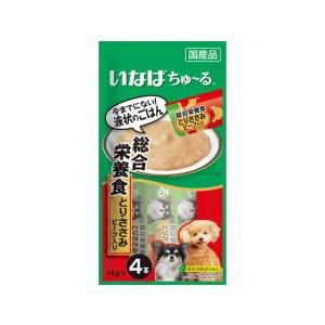 いなばペットフード ちゅーる 総合栄養食 とりささみビーフ入り 14g×4P ウェットフード 犬 ペット ドッグフード