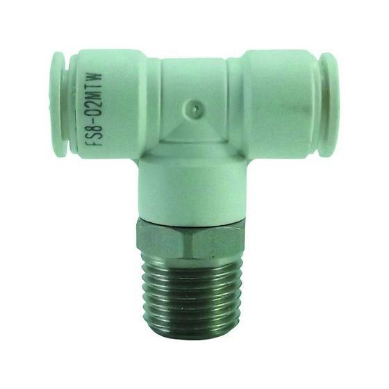 【お取り寄せ】チヨダ ファイブSUSメイルブランチティ 白 8mm・R1／4 FS8-02MTW 汎...