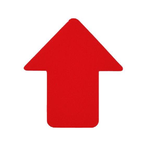 【お取り寄せ】緑十字 矢印型 赤 QCA-R 76×70 10枚組 PVC 安全標識 ステッカー 現...