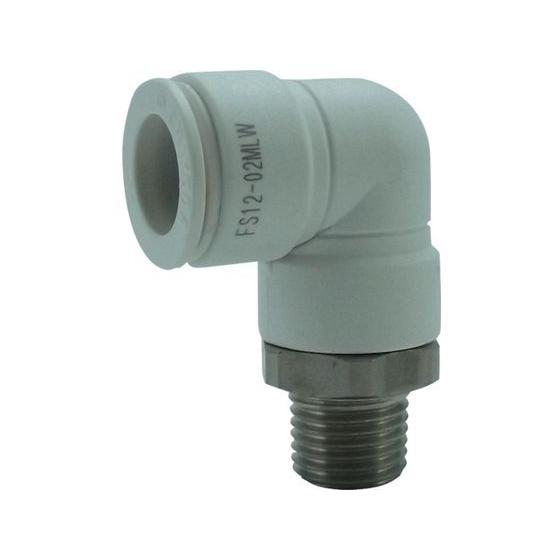 【お取り寄せ】チヨダ ファイブSUSメイルエルボ 白 12mm・R1／4 FS12-02MLW 汎用...