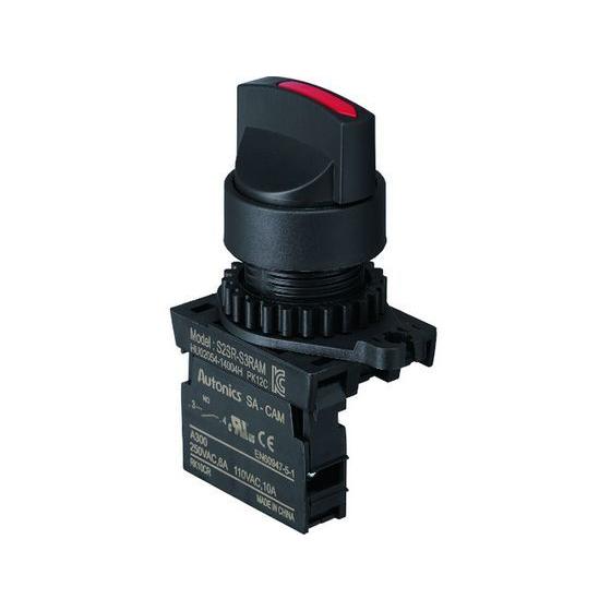 【お取り寄せ】TRUSCO セレクタスイッチ Φ25 90°2ノッチ 1a 赤 25S-902-1A...