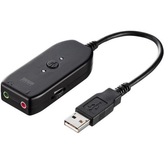 【お取り寄せ】サンワサプライ USBオーディオ変換アダプタ 3.5mmプラグ MM-ADUSB3N