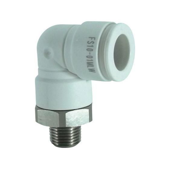 【お取り寄せ】チヨダ ファイブSUSメイルエルボ 白 10mm・R1／8 FS10-01MLW 汎用...